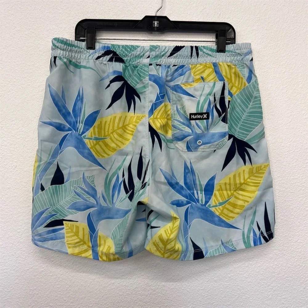 Hurley Boardshorts Mens XL Blue Bird Rock Volley Floral Linerless‎ Quickdry